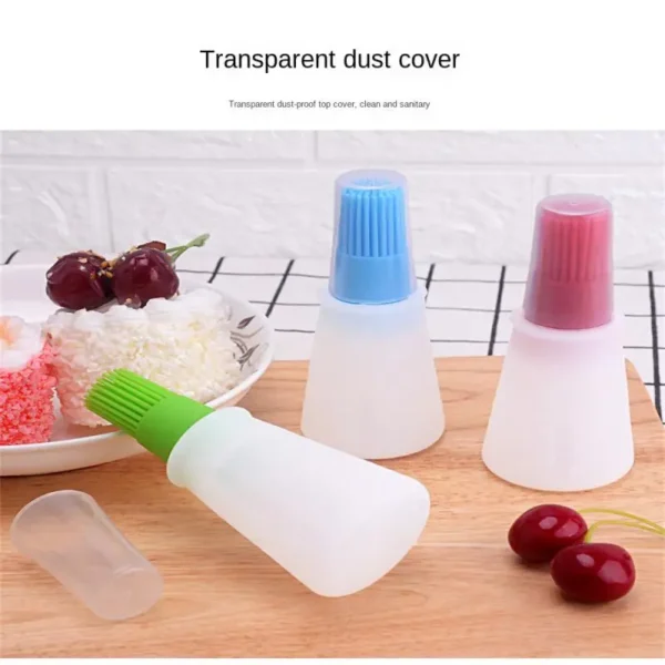 Silicone Oil Bottle Brush Oil Dispenser Bottle With Barbecue Brush High Temperature Resistant Basting Brush Kitchen BBQ Tools - Image 5