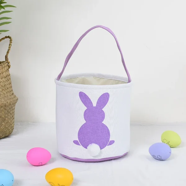 Easter Buckets, Bunny Tail Basket, Personalized Name Easter basket, bunny Easter basket, Kids Easter Gift，storage bag - Image 7