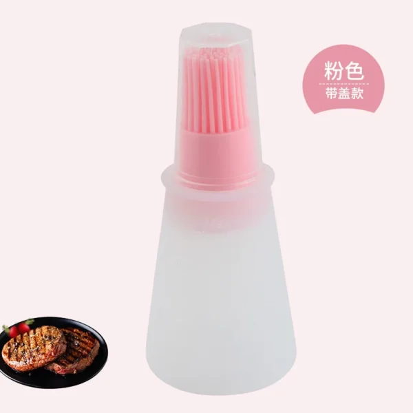 Silicone Oil Bottle Brush Oil Dispenser Bottle With Barbecue Brush High Temperature Resistant Basting Brush Kitchen BBQ Tools - Image 7