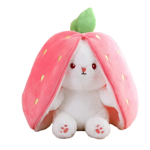 Random 1 Pcs 18cm Cute Stuffed Toys Strawberry Rabbit Radish Rabbit Plush Toys Zipper Doll - Image 7