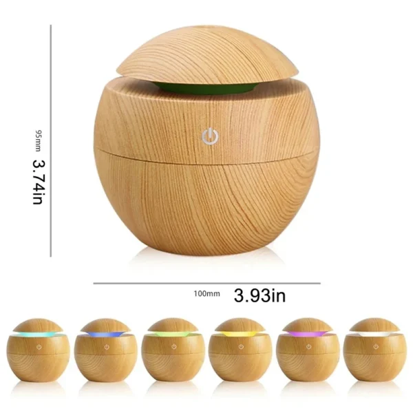 Humidifier Electric Air Aroma Diffuser Wood Ultrasonic Air Humidifier Essential Oil Aromatherapy Cool Mist Maker for Bedroom - Image 6
