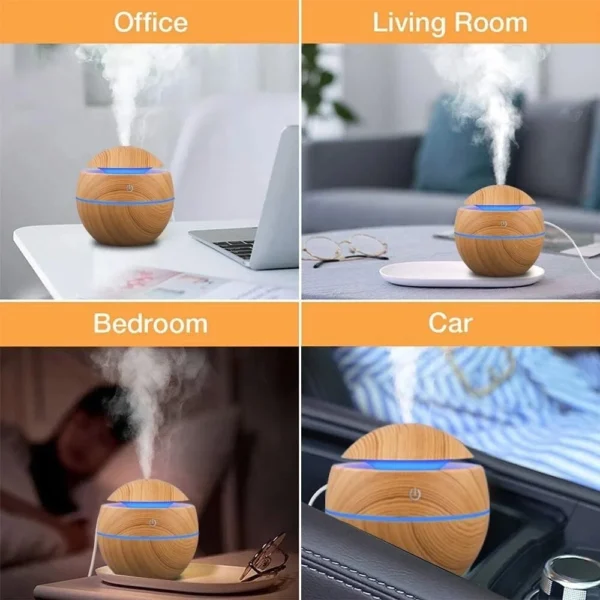 Humidifier Electric Air Aroma Diffuser Wood Ultrasonic Air Humidifier Essential Oil Aromatherapy Cool Mist Maker for Bedroom - Image 4