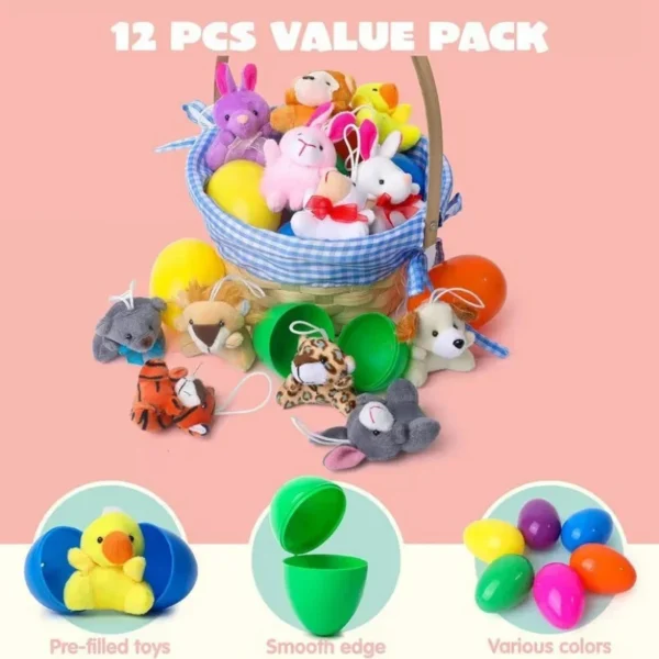 12/24/36pcs Easter Fillable Eggs Colorful Plastic Eggshell Creative Easter Gift Box Children's Toys Wedding Birthday Party Decor - Image 4