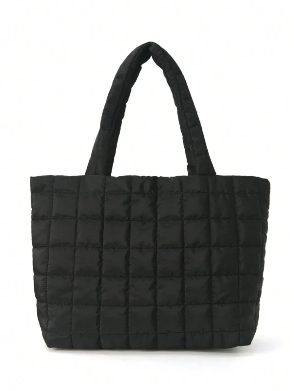 1 Pc Minimalist Quilted Puffy Tote Bag, Large Capacity Crossbody Bag, Trendy Padded Shoulder Bag For Women For Daily Commute - Image 3