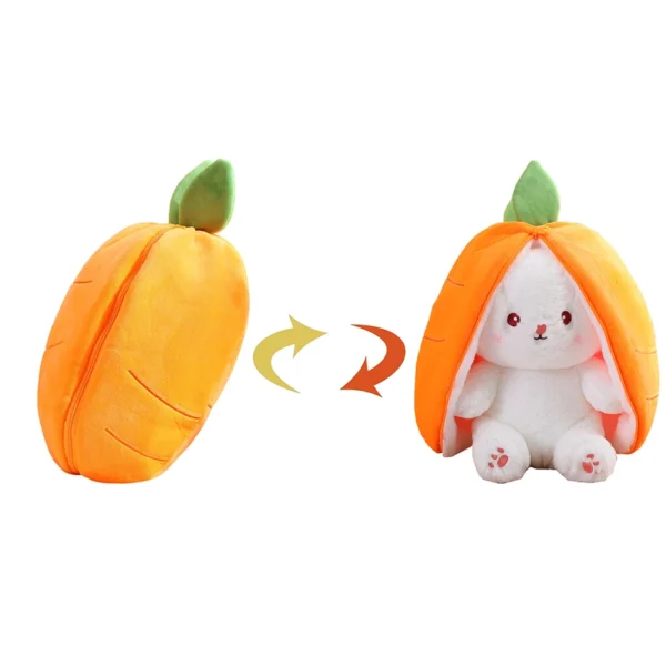 Random 1 Pcs 18cm Cute Stuffed Toys Strawberry Rabbit Radish Rabbit Plush Toys Zipper Doll - Image 2