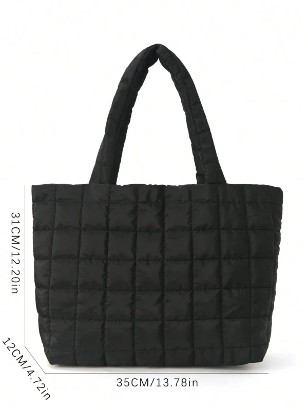 1 Pc Minimalist Quilted Puffy Tote Bag, Large Capacity Crossbody Bag, Trendy Padded Shoulder Bag For Women For Daily Commute - Image 6