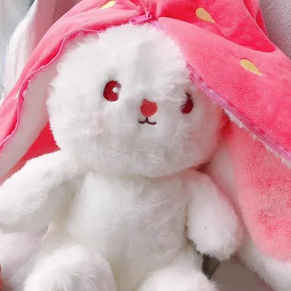 Cute Strawberry Carrot Rabbit Plush Toy Stuffed Creative Into Fruit Transform Baby Cuddly Bunny Doll 25cm for Kid Birthday Gift - Image 5