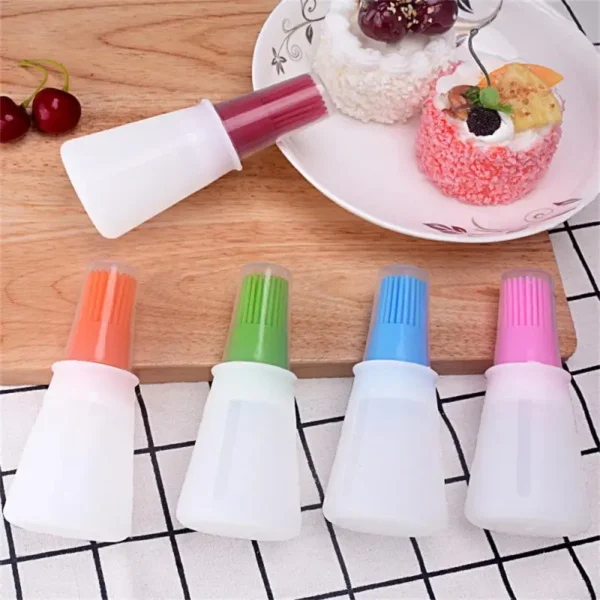 Silicone Oil Bottle Brush Oil Dispenser Bottle With Barbecue Brush High Temperature Resistant Basting Brush Kitchen BBQ Tools - Image 3