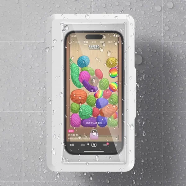 Bathroom Waterproof Phone Holder Home Wall Phone Case Stand Box Self-adhesive Touch Screen Phone Bracket Shower Sealing Storage - Image 4