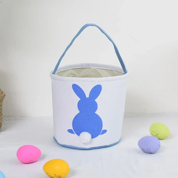 Easter Buckets, Bunny Tail Basket, Personalized Name Easter basket, bunny Easter basket, Kids Easter Gift，storage bag - Image 9