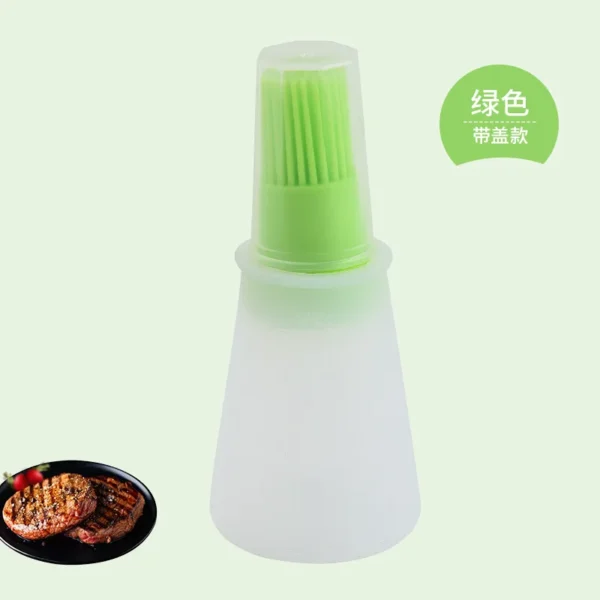 Silicone Oil Bottle Brush Oil Dispenser Bottle With Barbecue Brush High Temperature Resistant Basting Brush Kitchen BBQ Tools - Image 8