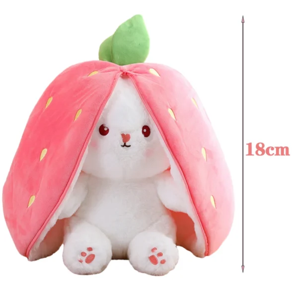 Random 1 Pcs 18cm Cute Stuffed Toys Strawberry Rabbit Radish Rabbit Plush Toys Zipper Doll - Image 6