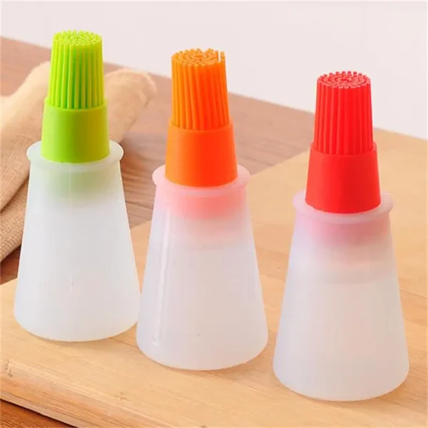 Silicone Oil Bottle Brush Oil Dispenser Bottle With Barbecue Brush High Temperature Resistant Basting Brush Kitchen BBQ Tools - Image 4