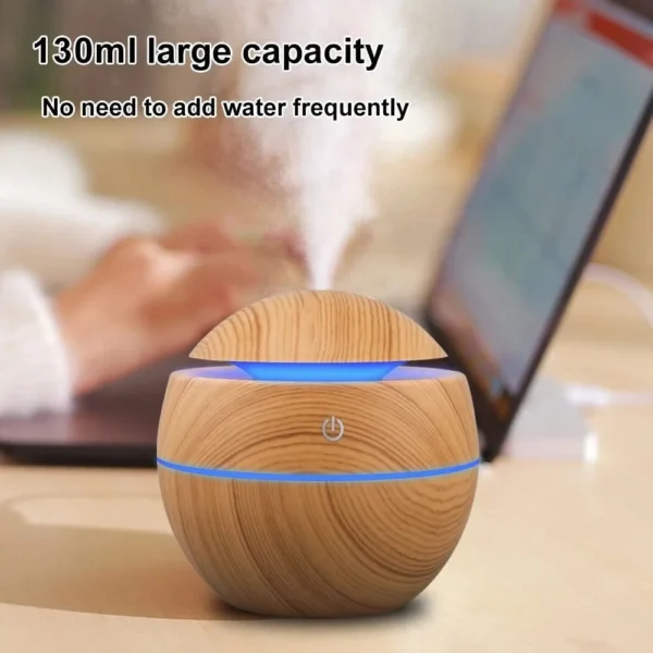 Humidifier Electric Air Aroma Diffuser Wood Ultrasonic Air Humidifier Essential Oil Aromatherapy Cool Mist Maker for Bedroom - Image 3