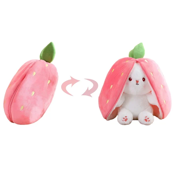 Random 1 Pcs 18cm Cute Stuffed Toys Strawberry Rabbit Radish Rabbit Plush Toys Zipper Doll - Image 4