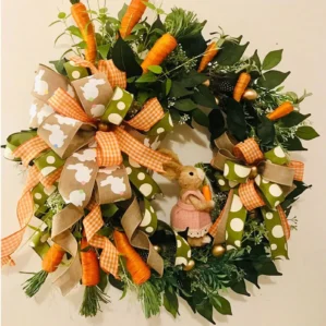 Bow Ribbon Easter Eggs Wreath Easter Eggs Garland Door Ornaments Wall Decor Happy 2025 Easter Day Decor For Home Kids Favor