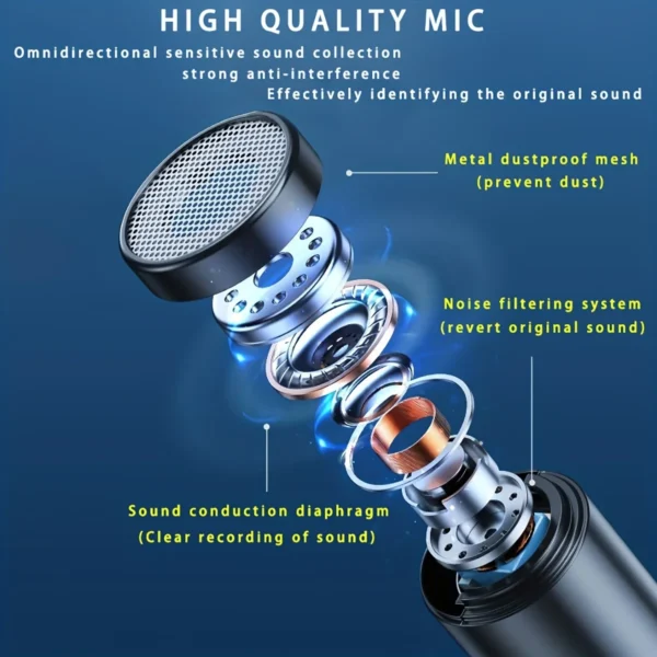 Wireless Lavalier Microphone Portable Audio Video Recording Mic for iPhone Android Long battery Live Tiktok Broadcast Gaming - Image 2