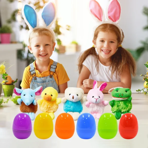 24 Pack Prefilled Easter Eggs Filled with Mini Plush Toy Easter Basket Stuffers for Kids Easter Egg Hunt Game and Party Favors - Image 6