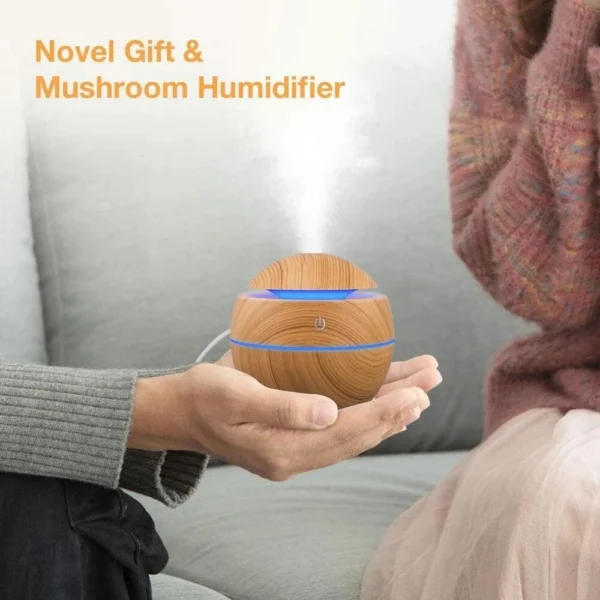 Humidifier Electric Air Aroma Diffuser Wood Ultrasonic Air Humidifier Essential Oil Aromatherapy Cool Mist Maker for Bedroom - Image 2