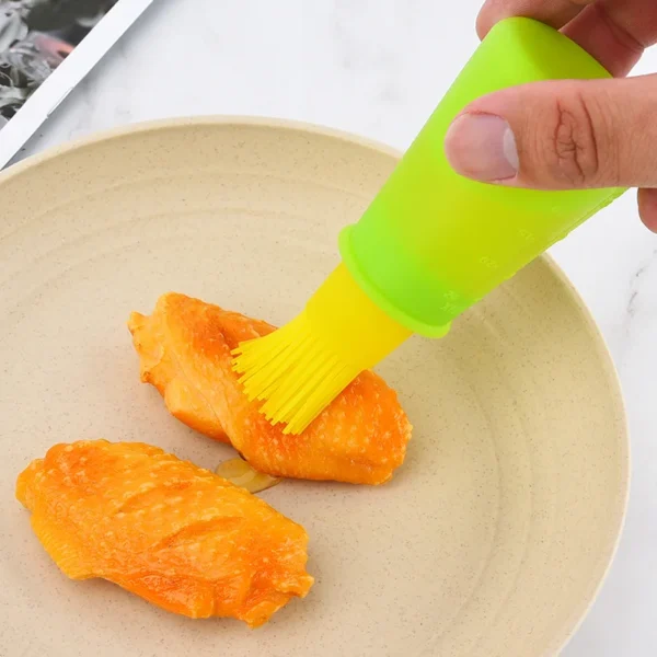 Silicone Oil Bottle Brush Oil Dispenser Bottle With Barbecue Brush High Temperature Resistant Basting Brush Kitchen BBQ Tools - Image 2