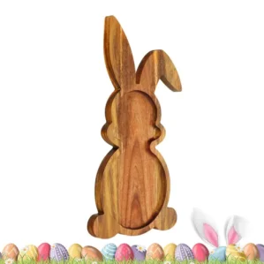 Bunny Wooden Tray Easter Serving Platters For Home Wooden Charcuterie Serving Platters Cheese Platter Tray For Housewarming