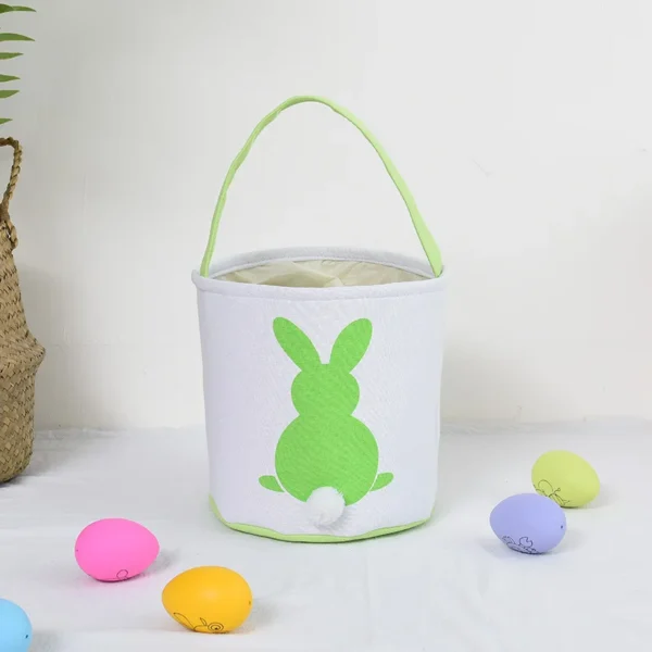 Easter Buckets, Bunny Tail Basket, Personalized Name Easter basket, bunny Easter basket, Kids Easter Gift，storage bag - Image 10