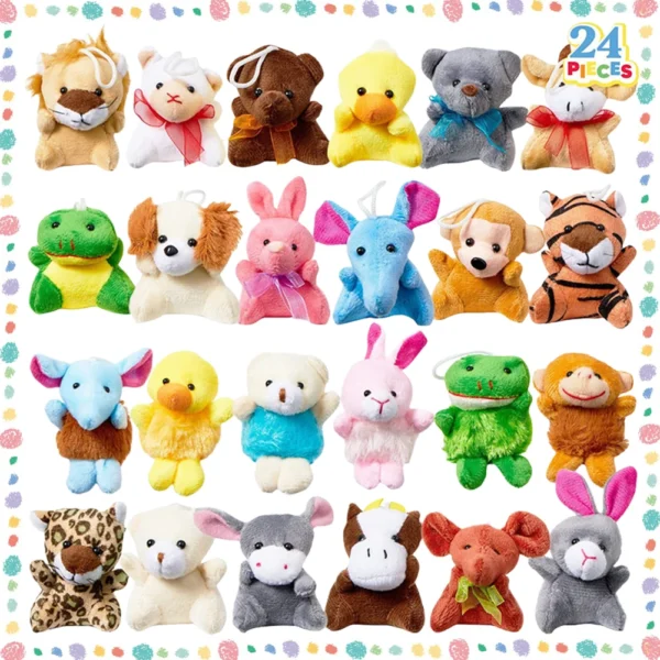 24 Pack Prefilled Easter Eggs Filled with Mini Plush Toy Easter Basket Stuffers for Kids Easter Egg Hunt Game and Party Favors - Image 2