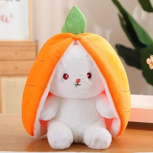 Cute Strawberry Carrot Rabbit Plush Toy Stuffed Creative Into Fruit Transform Baby Cuddly Bunny Doll 25cm for Kid Birthday Gift - Image 7