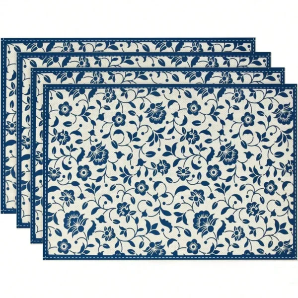 4/6/8pc Flower Lemon Printed Summer Linen Placemat Fresh Holiday Dining Table Mat Decoration for Wedding Party Home Gathering - Image 7