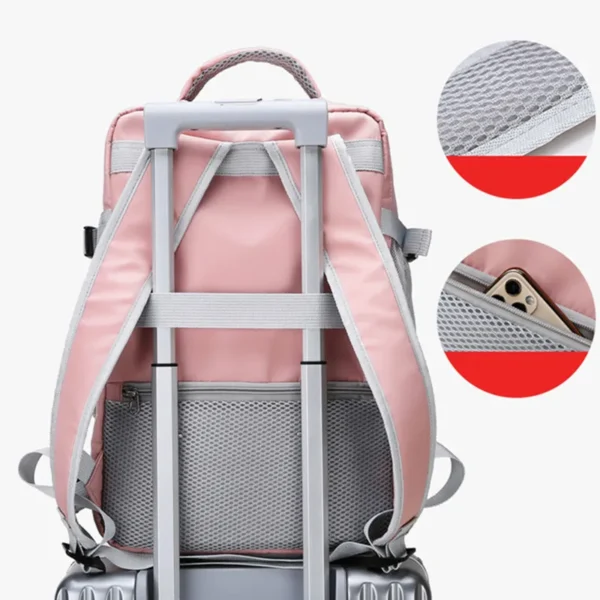 Travel Backpack Women Large Capacity Waterproof Anti-Theft Casual Daypack Bag with Luggage Strap & USB Charging Port Backpacks - Image 5