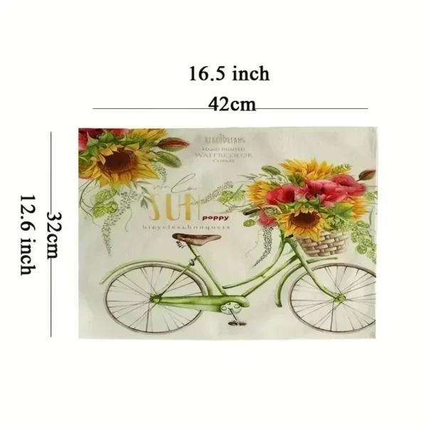 4/6/8pc Flower Lemon Printed Summer Linen Placemat Fresh Holiday Dining Table Mat Decoration for Wedding Party Home Gathering - Image 5