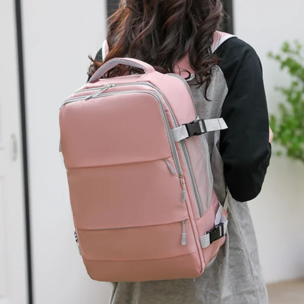 Travel Backpack Women Large Capacity Waterproof Anti-Theft Casual Daypack Bag with Luggage Strap & USB Charging Port Backpacks - Image 4