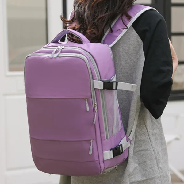 Travel Backpack Women Large Capacity Waterproof Anti-Theft Casual Daypack Bag with Luggage Strap & USB Charging Port Backpacks - Image 3