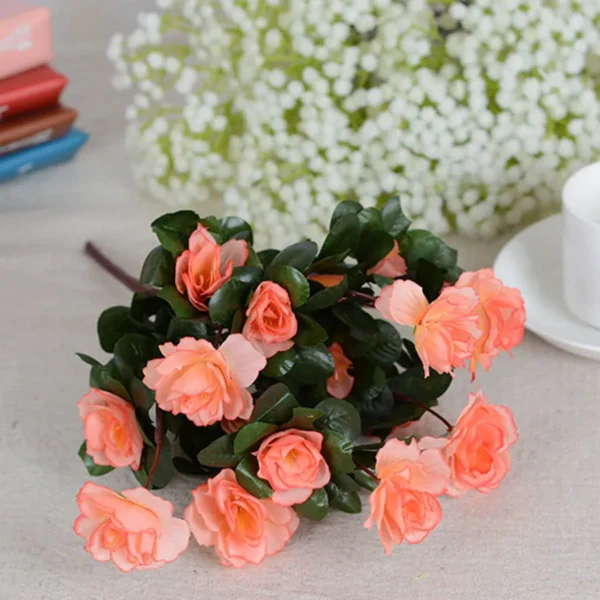 Outdoor Fall Artificial Red Azalea High Quality Flowers Bushes UV Resistant Decor Fake Flowers Home Decorations Small For Garden - Image 13