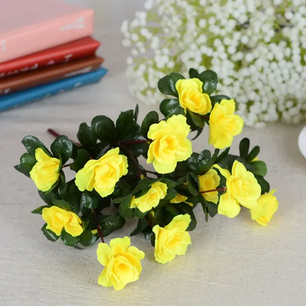 Outdoor Fall Artificial Red Azalea High Quality Flowers Bushes UV Resistant Decor Fake Flowers Home Decorations Small For Garden - Image 7