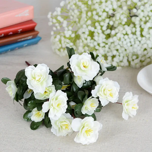 Outdoor Fall Artificial Red Azalea High Quality Flowers Bushes UV Resistant Decor Fake Flowers Home Decorations Small For Garden - Image 10