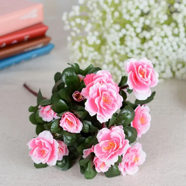 Outdoor Fall Artificial Red Azalea High Quality Flowers Bushes UV Resistant Decor Fake Flowers Home Decorations Small For Garden - Image 12