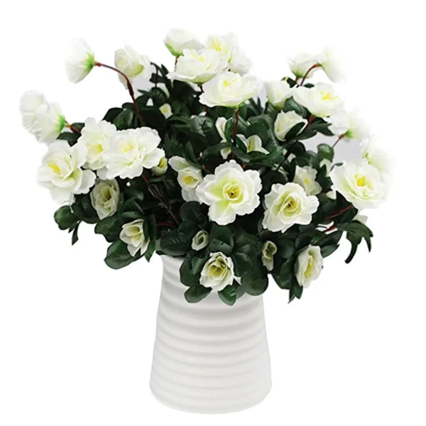 Outdoor Fall Artificial Red Azalea High Quality Flowers Bushes UV Resistant Decor Fake Flowers Home Decorations Small For Garden - Image 3