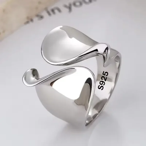 Sam Panda 925 Sterling Rings for Women Simple Geometric Handmade Irregular Retro Ring Gold Zircon Allergy For Birthday Gift - Image 14