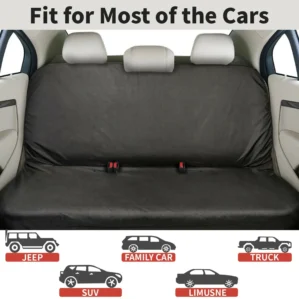 Waterproof Car Rear Back Seat Cover Black Pet Dog Protector Universal