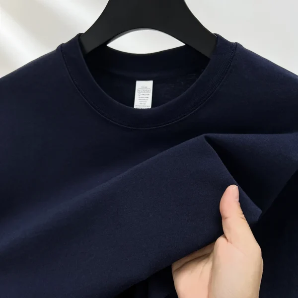 100% pure cotton summer high-end brand men's short sleeve round neck fashionable style half sleeved top breathable T-shirt - Image 14