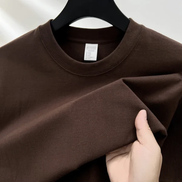 100% pure cotton summer high-end brand men's short sleeve round neck fashionable style half sleeved top breathable T-shirt - Image 7