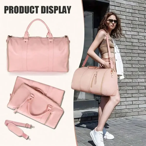 Travel Duffel Bag, Sports Handbag Gym Bag, Shoulder Weekend Overnight Bag For Women - Image 2