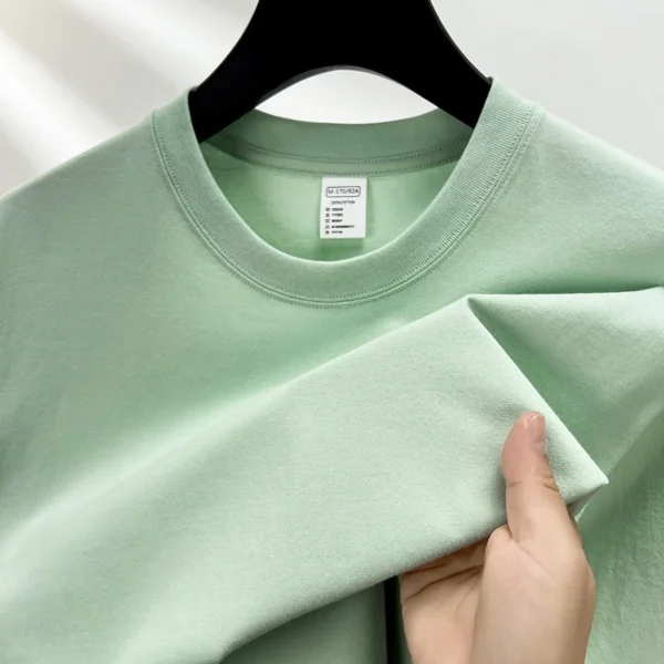 100% pure cotton summer high-end brand men's short sleeve round neck fashionable style half sleeved top breathable T-shirt - Image 11