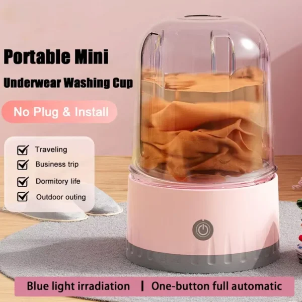 Mini Laundry Cup 1L Wireless Portable Underwear&Socks Automatic Washing Machine Rechargeable For Travel Home Dormitory