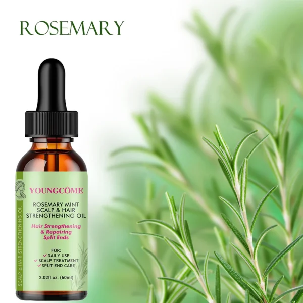 Rosemary Mint Hair Growth Oil Preventing Hair Dryness Split Moisturizing Gentle Nourishing Soft Glossy Organics Hair Care Oil - Image 2