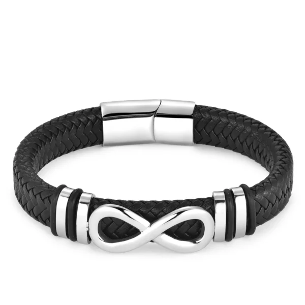 Classic Stainless Steel Leather Bracelet For Mens Chain Wristband Business Charm Jewelry Accessories for Dad Boyfriend - Image 6
