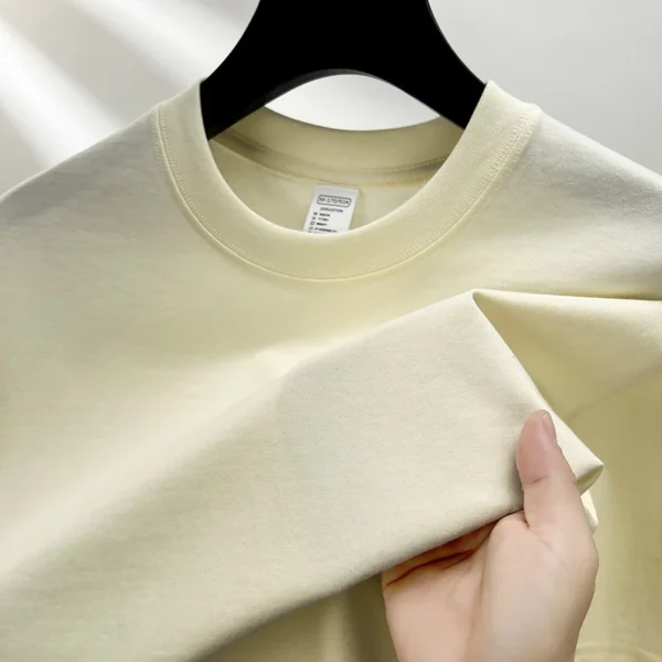 100% pure cotton summer high-end brand men's short sleeve round neck fashionable style half sleeved top breathable T-shirt - Image 16