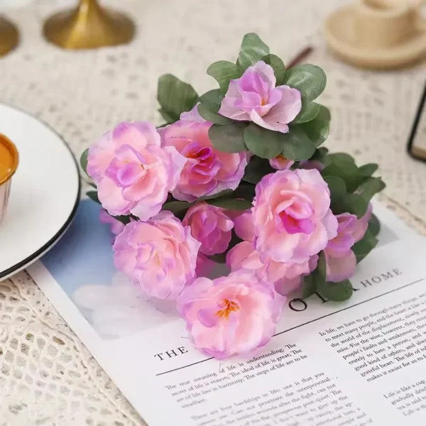 Outdoor Fall Artificial Red Azalea High Quality Flowers Bushes UV Resistant Decor Fake Flowers Home Decorations Small For Garden - Image 9