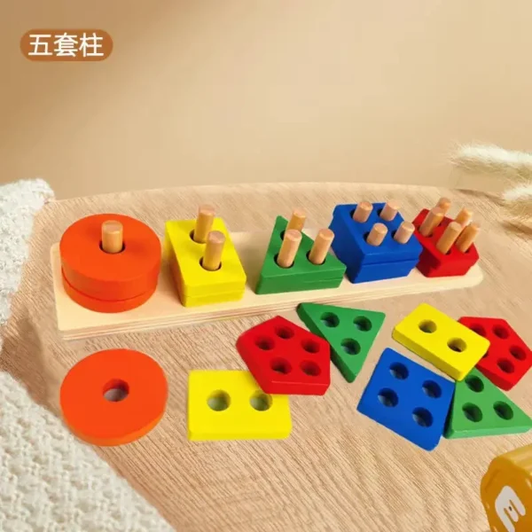 Montessori Wooden Sorting Stacking Toys Puzzle for Toddlers and Kids Preschool Fine Motor Skill Toy for 1 Years - Image 7